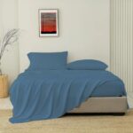 Navy blue Queen Size Flat Sheet